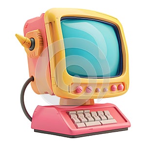 3D Rendering of a Toy Computer for Babies on Transparent Background - Ai Generated