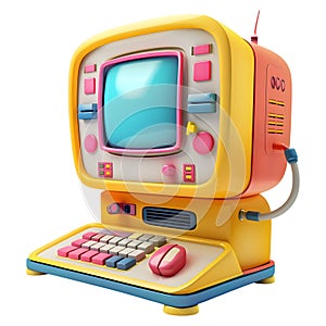 3D Rendering of a Toy Computer for Babies on Transparent Background - Ai Generated