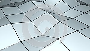 3d rendering triangular geometric surface. Computer generation abstract low poly waving background.