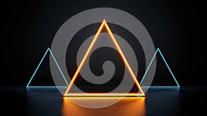 A 3D rendering of a triangular light display.