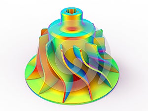 3D rendering - turbine finite element analysis photo