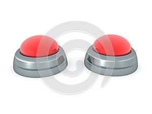 3D Rendering of two big red buttons