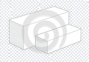 A 3d rendering of two white rectangular blocks