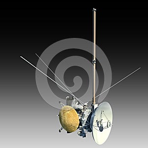 Unmanned spacecraft or satellite orbiter with clipping path photo