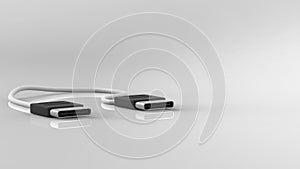 3d rendering of USB type C connector with nice background photo