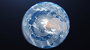 3D rendering of a view of the planet Earth from space