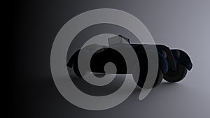 3d rendering of a vintage oldtimer car in dark studio background