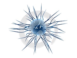 Virus in white background. 3d render