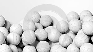 3D rendering volleyballs ob white background