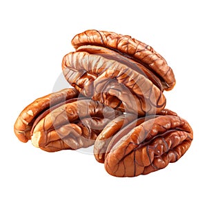 3D Rendering of a Walnuts Transparent Background - Ai Generated