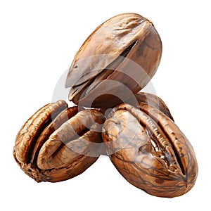 3D Rendering of a Walnuts Transparent Background - Ai Generated