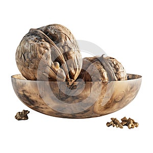3D Rendering of a Walnuts on Transparent Background - Ai Generated