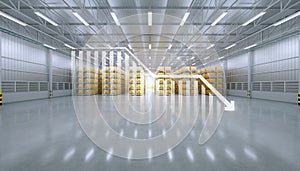3d rendering of warehouse or distribution center with concept photo
