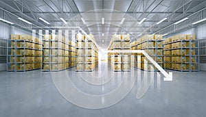 3d rendering of warehouse or distribution center with concept