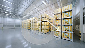 3d rendering of warehouse or distribution center with concept photo