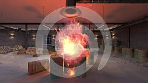 3D rendering of the warehouse fire