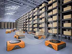 Warehouse robot working