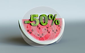 Watermelon and 50%