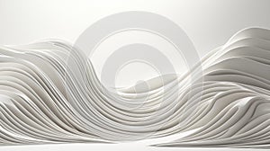 A 3D rendering of a wave-like structure composed of white lines.