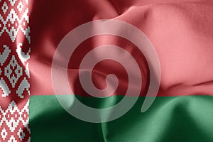 3d rendering waving silk flag of Belarus