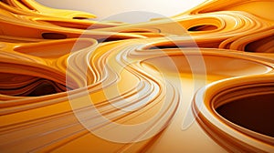 3d rendering of a wavy orange background