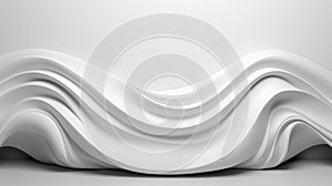 3d rendering of a wavy white wall