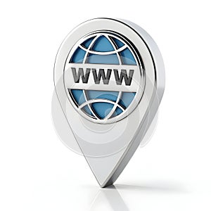 3D Web Location Isolated on White Background