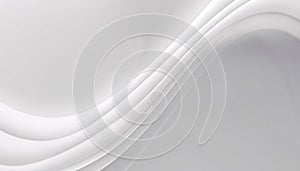 3D rendering of white abstract wavy background with smooth lines. Ai generated