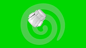 3d rendering of a white chair isolated on green top view