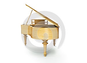 3D rendering of white grand piano