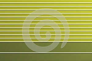 3d rendering, white horizontal line structure on green plastic wall surface, abstract background