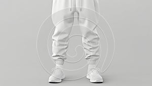3D White Joggers and Sneakers on Mannequin photo