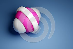 3D rendering of a white and pink gyroscope
