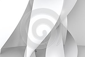 3d rendering, white smooth curves background