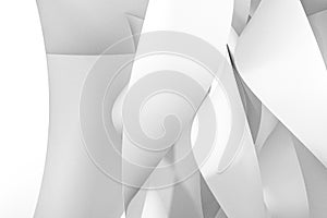 3d rendering, white smooth curves background