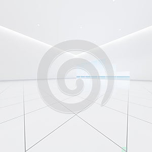 3d rendering of white tile floor for background