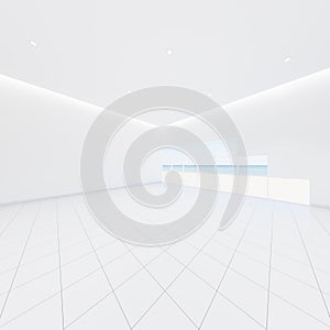 3d rendering of white tile floor for background