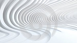 A 3D rendering of a white wave-like pattern. photo