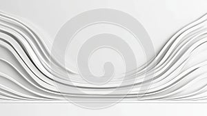 A 3D rendering of a white wave-like pattern. photo