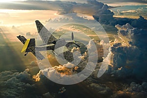 3D rendering of a world war two german dive bomber diving