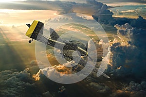 3D rendering of a world war two german dive bomber diving