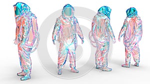 3D rendering -  X-ray group of people wearing red hazard suites photo