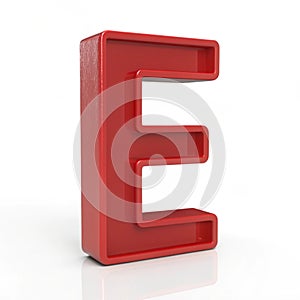 3D Alphabet Letter E isolated on white background photo