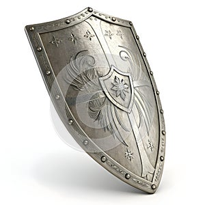 3D Shield Isolated on White Background