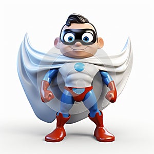 3d Boy Cartoon With Superhero Mask In Stephen Ormandy Style photo