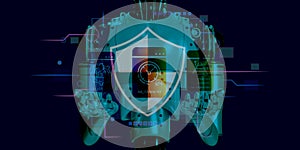 3D robotic AI dashboard analytic learning human business action development, business technology concept