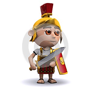 3d Roman soldier sword drawn