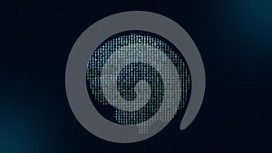 3D rotating brain model with binar cod. Motion graphic of digital brain. Deep learning. Computer programming. photo