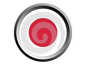 3D Round Flag of Japan
