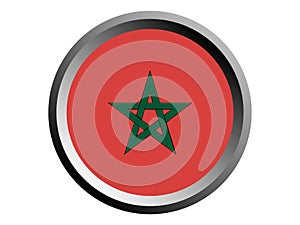 3D Round Flag of Morocco
